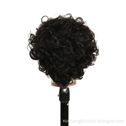 Wholesale Vendors 10A Virgin Cut Short Bob Lace Frontal Pixie Curls Wig, Deep Water Wave Pre Plucked Lace Front Human Hair Wigs
